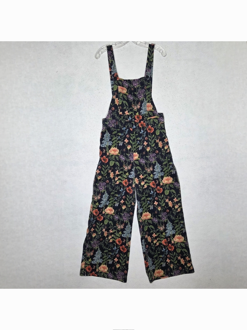 Cider Corduroy Floral Button Wide Leg Overall Jumpsuit Womens M Cottagecore Boho